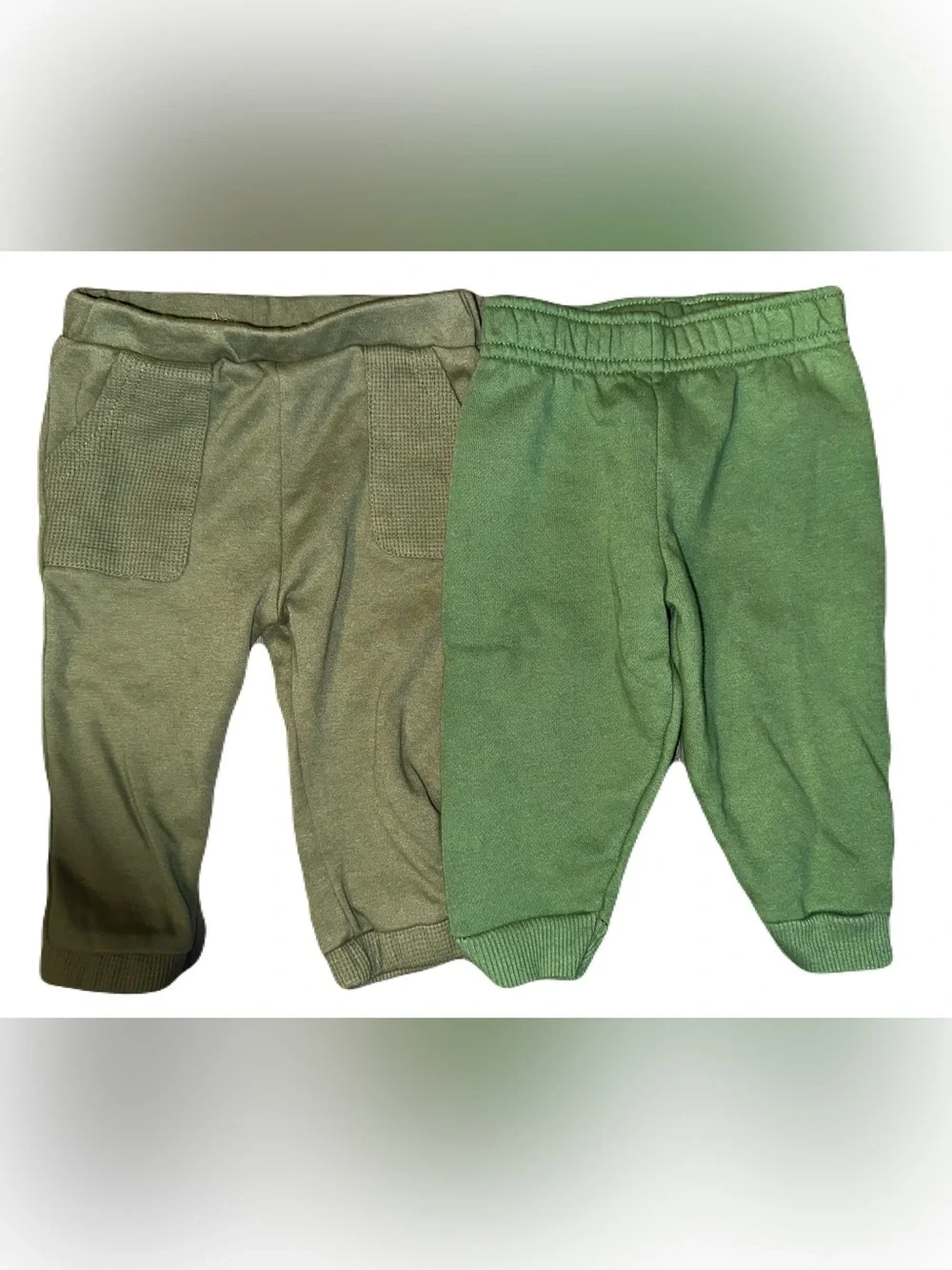 Garanimals & Baby Essentials Olive & Green Pull-On Joggers - 2 Pack 6-9m